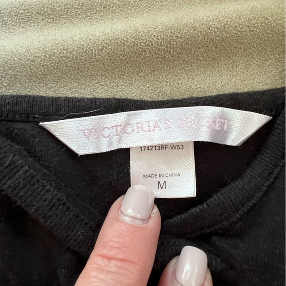 Victoria’s Secret cami/shorts pj set. Super soft. Black/pink. Cotton. Medium. - Picture 5 of 7